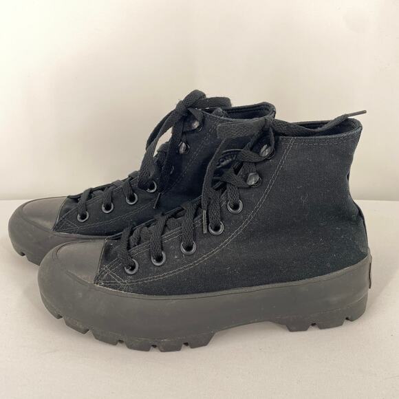 Converse Ctas Chuck Taylor Lugged High Black Sneaker Size 7 - Picture 4 of 10
